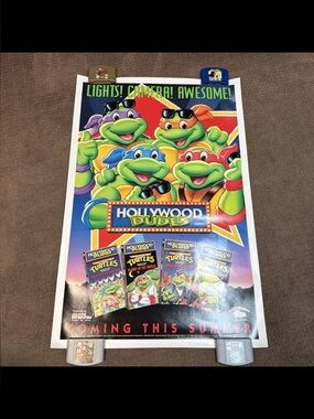 NOS Teenage Mutant Ninja Turtles Hollywood Dudes  Promo Rolled Poster 27x41